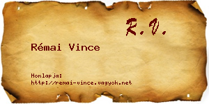 Rémai Vince névjegykártya